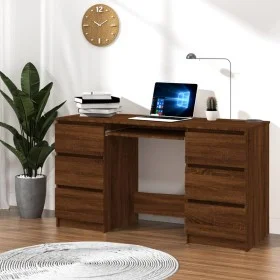 Schreibtisch aus braunem Eichensperrholz 140x50x77 cm von vidaXL, Schreibtische - Ref: Foro24-815440, Preis: 154,20 €, Rabatt: %