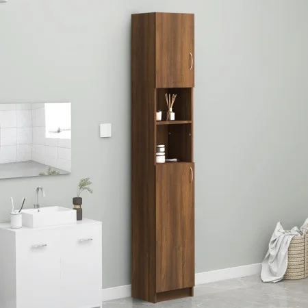 Armario baño madera contrachapada roble marrón 32x25,5x190 cm de vidaXL, Muebles de baño - Ref: Foro24-815539, Precio: 81,82 ...