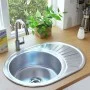 Küchenspüle mit Sieb und ovalem Edelstahlsiphon von vidaXL, Sinkt - Ref: Foro24-145072, Preis: 67,72 €, Rabatt: %