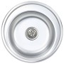 Fregadero de cocina con colador y sifón de acero inoxidable de vidaXL, Fregaderos - Ref: Foro24-145071, Precio: 66,25 €, Desc...