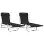 Tumbonas plegables 2 uds acero y textilene negro de vidaXL, Tumbonas - Ref: Foro24-360181, Precio: 87,31 €, Descuento: %