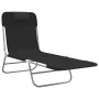 Tumbonas plegables 2 uds acero y textilene negro de vidaXL, Tumbonas - Ref: Foro24-360181, Precio: 87,39 €, Descuento: %