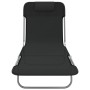 Tumbonas plegables 2 uds acero y textilene negro de vidaXL, Tumbonas - Ref: Foro24-360181, Precio: 87,31 €, Descuento: %