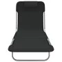 Tumbonas plegables 2 uds acero y textilene negro de vidaXL, Tumbonas - Ref: Foro24-360181, Precio: 87,39 €, Descuento: %