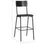 Taburetes de cocina 4 uds madera contrachapada y acero negro de vidaXL, Taburetes de cocina - Ref: Foro24-3054566, Precio: 40...