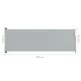Toldo lateral retráctil para patio gris 220x600 cm de vidaXL, Sombrillas - Ref: Foro24-317980, Precio: 132,10 €, Descuento: %