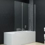 Mampara de ducha plegable 3 paneles ESG 130x138 cm de vidaXL, Puertas de ducha - Ref: Foro24-144679, Precio: 163,62 €, Descue...