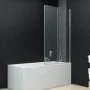 Folding shower screen with 3 panels ESG 130x138 cm by vidaXL, shower doors - Ref: Foro24-144679, Price: 149,68 €, Discount: %