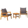 Conjunto bistro con cojín 3 pcs Marrón 59.5 x 65 x 72 cm en Sofás de exterior | Comprar online en Foru.es