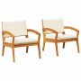 Silla de Jardín 2 pcs Aceite Natural Madera de Acacia Sólida en Sofás de exterior | Comprar online en Foru.es
