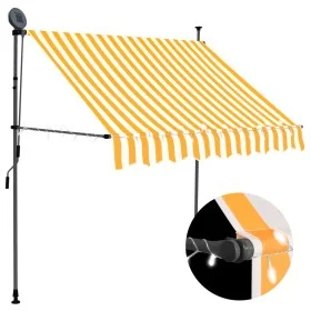 Toldo manual retráctil con LED blanco y naranja 150 cm de vidaXL, Toldos - Ref: Foro24-145856, Precio: 78,78 €, Descuento: %