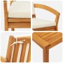 Conjunto bistro 2 pcs Aceite Natural Madera de Acacia Sólida en Sofás de exterior | Comprar online en Foru.es