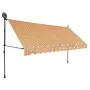 Toldo retráctil manual con LED amarillo y azul 400 cm de vidaXL, Toldos - Ref: Foro24-145854, Precio: 104,67 €, Descuento: %