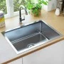 Fregadero de cocina hecho a mano acero inoxidable de vidaXL, Fregaderos - Ref: Foro24-145078, Precio: 87,05 €, Descuento: %