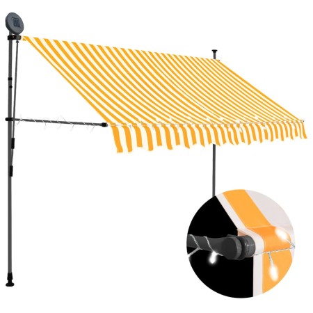 Toldo manual retráctil con LED blanco y naranja 250 cm de vidaXL, Toldos - Ref: Foro24-145858, Precio: 86,65 €, Descuento: %