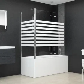 Gestreifte Badezimmertrennwand aus gehärtetem Glas, 120 x 68 x 130 cm von vidaXL, Duschtüren - Ref: Foro24-146226, Preis: 231...