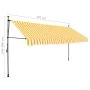 Toldo manual retráctil con LED blanco y naranja 400 cm de vidaXL, Toldos - Ref: Foro24-145861, Precio: 110,40 €, Descuento: %