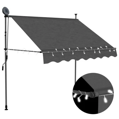 Toldo manual retráctil con LED gris antracita 150 cm de vidaXL, Toldos - Ref: Foro24-145863, Precio: 74,56 €, Descuento: %