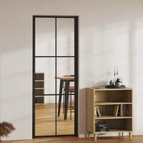 Innentür ESG-Glas und schwarzes Aluminium 76x201,5 cm von vidaXL, Türen für zu Hause - Ref: Foro24-151202, Preis: 233,66 €, R...
