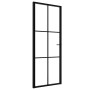 Puerta interior vidrio ESG y aluminio negro 76x201,5 cm de vidaXL, Puertas para el hogar - Ref: Foro24-151202, Precio: 217,20...