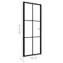 Innentür ESG-Glas und schwarzes Aluminium 76x201,5 cm von vidaXL, Türen für zu Hause - Ref: Foro24-151202, Preis: 233,66 €, R...