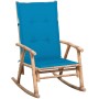 Silla mecedora con cojín bambú de vidaXL, Sillas de jardín - Ref: Foro24-3063907, Precio: 141,65 €, Descuento: %