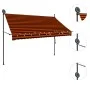 Toldo manual retráctil con LED naranja y marrón 250 cm de vidaXL, Toldos - Ref: Foro24-145879, Precio: 71,75 €, Descuento: %