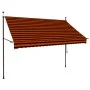 Toldo manual retráctil con LED naranja y marrón 250 cm de vidaXL, Toldos - Ref: Foro24-145879, Precio: 71,75 €, Descuento: %