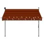 Toldo manual retráctil con LED naranja y marrón 250 cm de vidaXL, Toldos - Ref: Foro24-145879, Precio: 71,75 €, Descuento: %