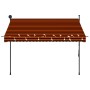 Toldo manual retráctil con LED naranja y marrón 250 cm de vidaXL, Toldos - Ref: Foro24-145879, Precio: 74,52 €, Descuento: %