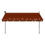 Toldo manual retráctil con LED naranja y marrón 350 cm de vidaXL, Toldos - Ref: Foro24-145881, Precio: 103,70 €, Descuento: %