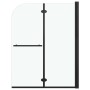 Mampara de ducha plegable 2 paneles ESG negro 95x140 cm de vidaXL, Puertas de ducha - Ref: Foro24-147193, Precio: 128,08 €, D...