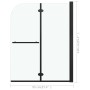 Mampara de ducha plegable 2 paneles ESG negro 95x140 cm de vidaXL, Puertas de ducha - Ref: Foro24-147193, Precio: 128,08 €, D...