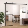 Puerta corredera ESG vidrio y aluminio negra 76x205cm de vidaXL, Puertas para el hogar - Ref: Foro24-151678, Precio: 152,25 €...
