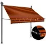 Toldo manual retráctil con LED naranja y marrón 200 cm de vidaXL, Toldos - Ref: Foro24-145878, Precio: 103,30 €, Descuento: %