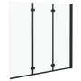 Folding shower screen 3 panels ESG 130x138 cm black by vidaXL, shower doors - Ref: Foro24-147191, Price: 153,13 €, Discount: %