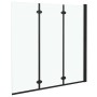 Mampara de ducha plegable 3 paneles ESG 130x138 cm negro de vidaXL, Puertas de ducha - Ref: Foro24-147191, Precio: 152,76 €, ...