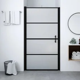 Schwarze, mattierte Duschtür aus gehärtetem Glas, 91 x 195 cm von vidaXL, Duschtüren - Ref: Foro24-146662, Preis: 203,23 €, R...