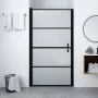 Schwarze, mattierte Duschtür aus gehärtetem Glas, 91 x 195 cm von vidaXL, Duschtüren - Ref: Foro24-146662, Preis: 203,23 €, R...
