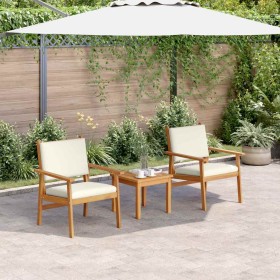 Silla de Jardín con cojín 2 pcs Crema Madera de Acacia Sólida en Sofás de exterior | Comprar online en Foru.es