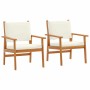 Silla de Jardín con cojín 2 pcs Crema Madera de Acacia Sólida en Sofás de exterior | Comprar online en Foru.es