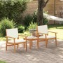 Silla de Jardín con cojín 2 pcs Crema Madera de Acacia Sólida en Sofás de exterior | Comprar online en Foru.es