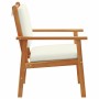 Silla de Jardín con cojín 2 pcs Crema Madera de Acacia Sólida en Sofás de exterior | Comprar online en Foru.es