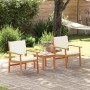 Conjunto de sofás de jardín 3 pcs Crema Madera de Acacia Sólida en Sofás de exterior | Comprar online en Foru.es