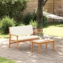 Banco de jardín con cojín Crema Madera de Acacia Sólida en Sofás de exterior | Comprar online en Foru.es