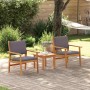 Silla de Jardín 2 pcs Antracita Madera de Acacia Sólida en Sofás de exterior | Comprar online en Foru.es
