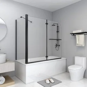 Mampara de ducha plegable ESG negra 120x68x130 cm de vidaXL, Puertas de ducha - Ref: Foro24-147190, Precio: 228,52 €, Descuen...