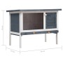 Jaula conejera de 1 piso madera gris de vidaXL, Jaulas y habitáculos para animales pequeños - Ref: Foro24-170828, Precio: 76,...