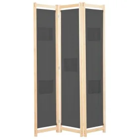 Biombo divisor de 3 paneles de tela gris 120x170x4 cm de vidaXL, Divisores de ambientes - Ref: Foro24-248175, Precio: 49,71 €...