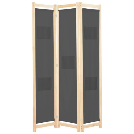 Biombo divisor de 3 paneles de tela gris 120x170x4 cm de vidaXL, Divisores de ambientes - Ref: Foro24-248175, Precio: 49,71 €...